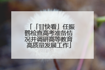 「甘快看」任振鹤检查高考准备情况并调研高等教育高质量发展工作