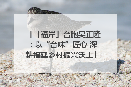 「福岸」台胞吴正隆：以“台味”匠心 深耕福建乡村振兴沃土