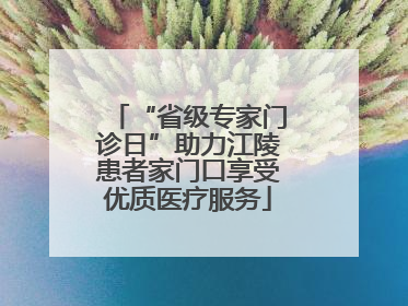 “省级专家门诊日”助力江陵患者家门口享受优质医疗服务