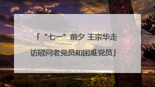 “七一”前夕 王宗华走访慰问老党员和困难党员