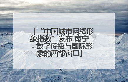 “中国城市网络形象指数”发布 南宁：数字传播与国际形象的西部窗口