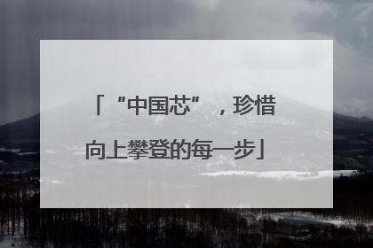 “中国芯”，珍惜向上攀登的每一步