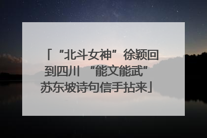 “北斗女神”徐颖回到四川 “能文能武”苏东坡诗句信手拈来