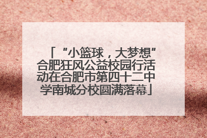 “小篮球，大梦想”合肥狂风公益校园行活动在合肥市第四十二中学南城分校圆满落幕
