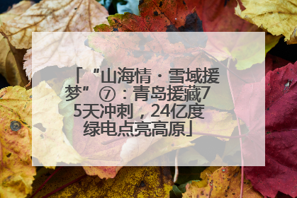 “山海情・雪域援梦”⑦：青岛援藏75天冲刺，24亿度绿电点亮高原