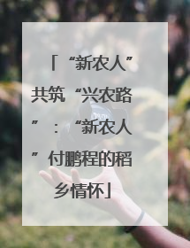 “新农人”共筑“兴农路”：“新农人”付鹏程的稻乡情怀