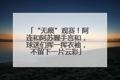 “无痕”观赛！阿连和阿苏握手言和，球迷们挥一挥衣袖，不留下一片云彩