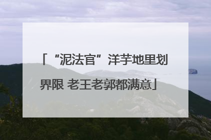 “泥法官”洋芋地里划界限 老王老郭都满意