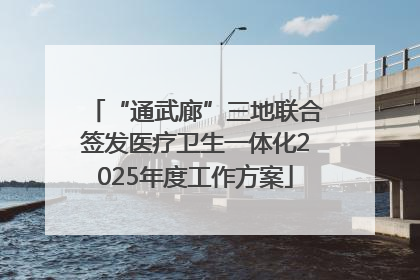 “通武廊”三地联合签发医疗卫生一体化2025年度工作方案