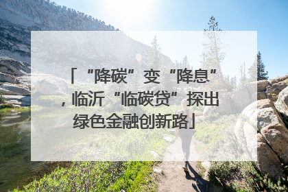 “降碳”变“降息”，临沂“临碳贷”探出绿色金融创新路