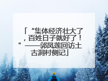 “集体经济壮大了，百姓日子就好了！”——郭凤莲回访土古洞村侧记