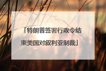 特朗普签署行政令结束美国对叙利亚制裁