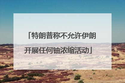 特朗普称不允许伊朗开展任何铀浓缩活动