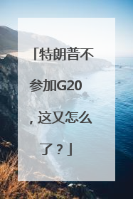 特朗普不参加G20，这又怎么了？