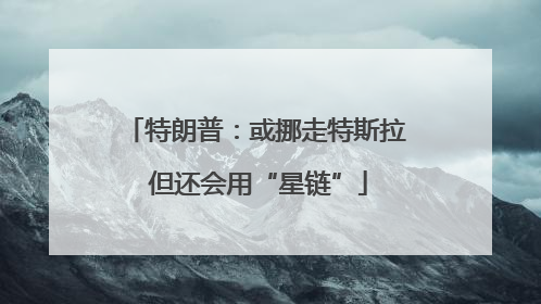 特朗普：或挪走特斯拉 但还会用“星链”