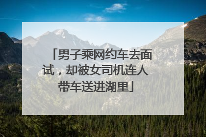 男子乘网约车去面试，却被女司机连人带车送进湖里
