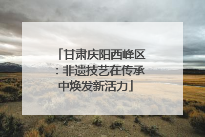 甘肃庆阳西峰区：非遗技艺在传承中焕发新活力