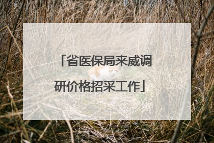省医保局来威调研价格招采工作