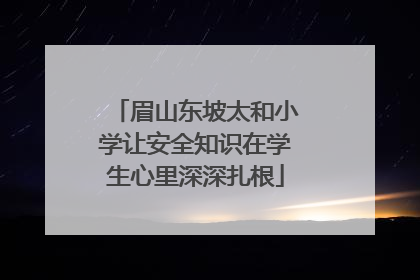眉山东坡太和小学让安全知识在学生心里深深扎根