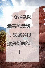 穿越武陵最美风景线，绘就乡村振兴新画卷