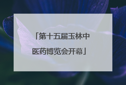 第十五届玉林中医药博览会开幕