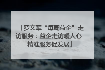 罗文军“每周益企”走访服务：益企走访暖人心 精准服务促发展