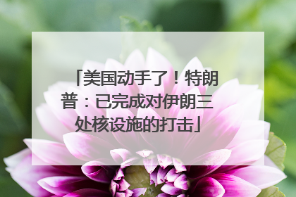 美国动手了！特朗普：已完成对伊朗三处核设施的打击