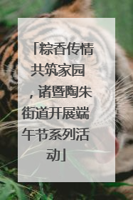 粽香传情 共筑家园，诸暨陶朱街道开展端午节系列活动