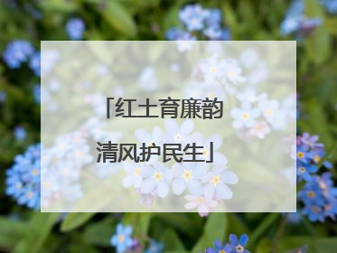 红土育廉韵 清风护民生
