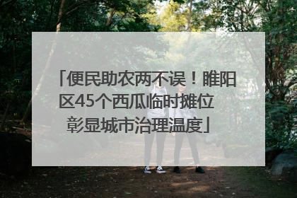 便民助农两不误！睢阳区45个西瓜临时摊位 彰显城市治理温度
