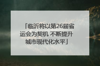 临沂将以第26届省运会为契机 不断提升城市现代化水平