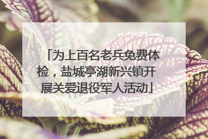为上百名老兵免费体检，盐城亭湖新兴镇开展关爱退役军人活动