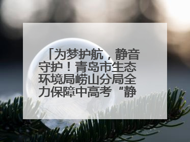 为梦护航，静音守护！青岛市生态环境局崂山分局全力保障中高考“静环境”