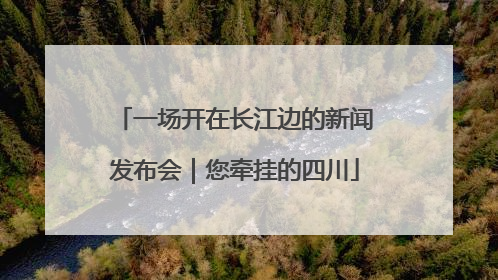 一场开在长江边的新闻发布会｜您牵挂的四川