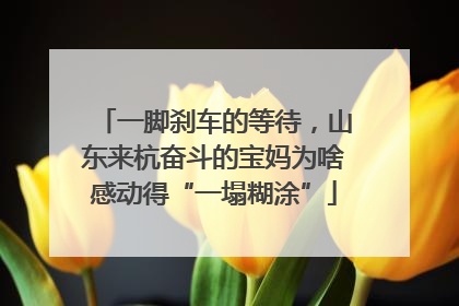 一脚刹车的等待，山东来杭奋斗的宝妈为啥感动得“一塌糊涂”