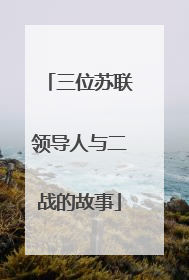三位苏联领导人与二战的故事