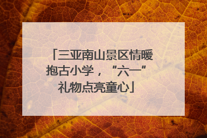 三亚南山景区情暖抱古小学，“六一”礼物点亮童心