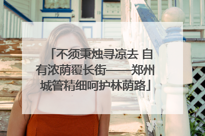 不须秉烛寻凉去 自有浓荫覆长街——郑州城管精细呵护林荫路