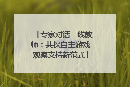 专家对话一线教师：共探自主游戏观察支持新范式