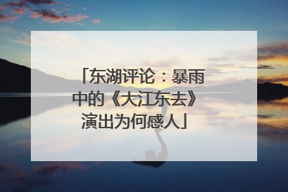 东湖评论：暴雨中的《大江东去》演出为何感人