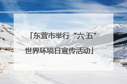 东营市举行“六·五”世界环境日宣传活动