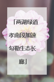 两湖绿道孝南段加速勾勒生态长廊