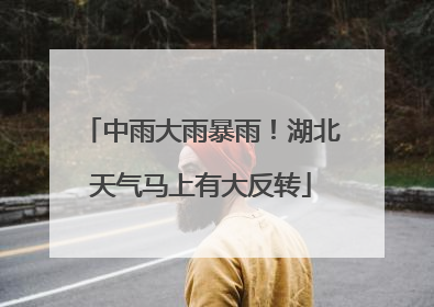中雨大雨暴雨！湖北天气马上有大反转