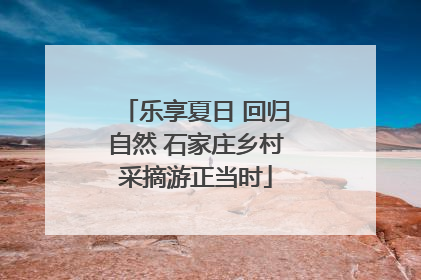 乐享夏日 回归自然 石家庄乡村采摘游正当时