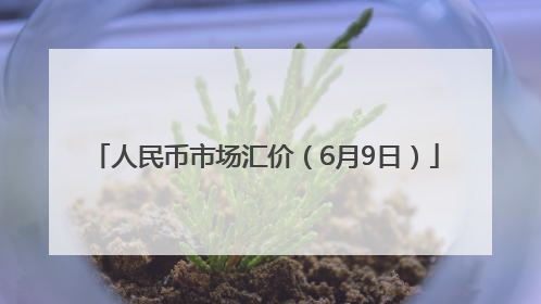 人民币市场汇价（6月9日）