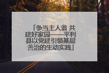 争当主人翁 共建好家园——平利县以党建引领基层善治的生动实践