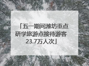 五一期间潍坊重点研学旅游点接待游客23.7万人次
