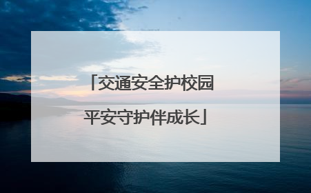 交通安全护校园 平安守护伴成长