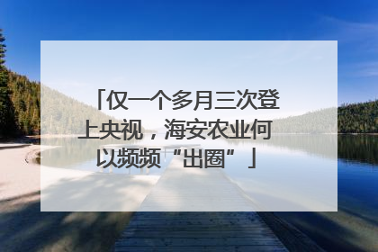 仅一个多月三次登上央视，海安农业何以频频“出圈”