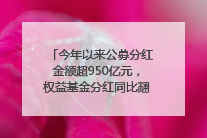 今年以来公募分红金额超950亿元，权益基金分红同比翻倍｜招财猫